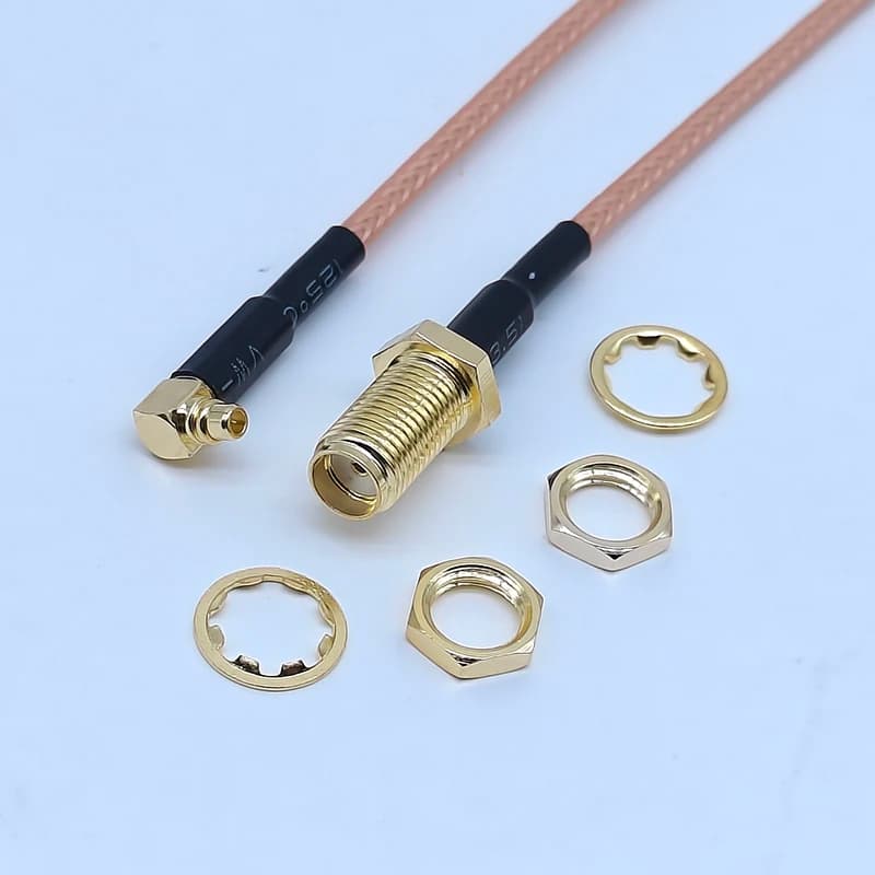 100PCS SMA Female Nut Jack to MMCX Male Plug Right Angle Pigtail Cable RG316 Pigtail FPV Antenna Extension Cord for drone UAVTBS