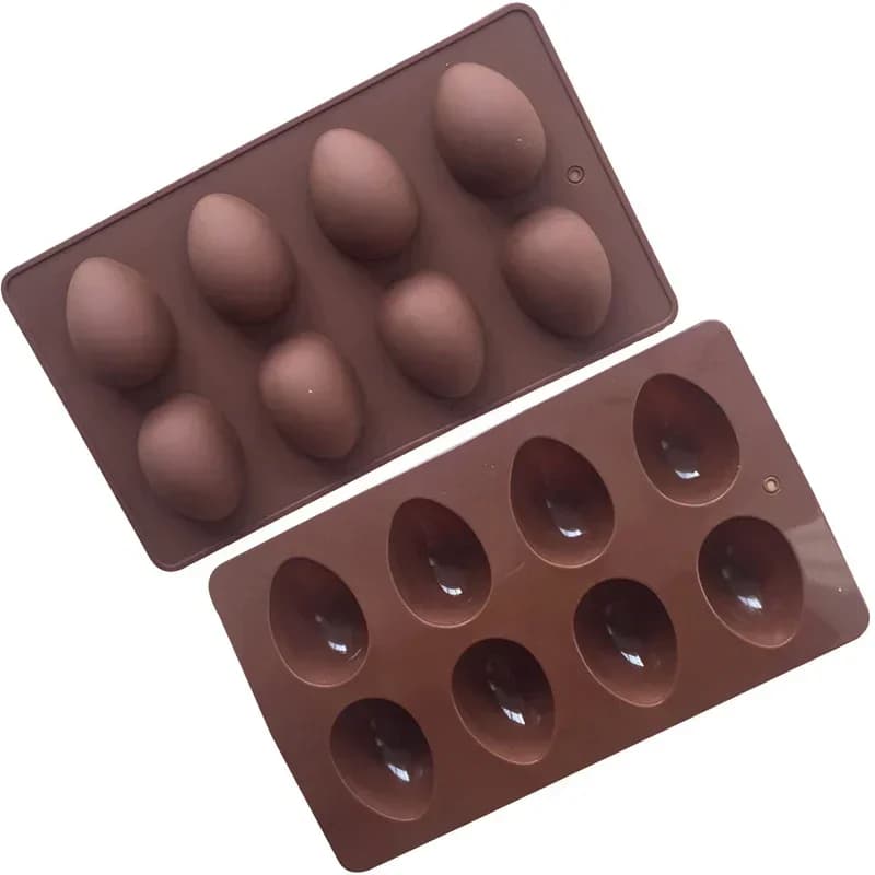 8 Uova A Forma di Uova di Pasqua Stampo da Forno in Silicone Pasticceria Stampo per Cioccolato Budino Stampo per Vassoio di Ghiaccio Pasqua Stampo per Sapone Fai da Te Artigianato Regali