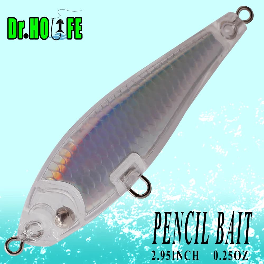 Dr.Holife 15PCS/LOT Floating Pencil Bait Unpainted Pencil Blanks Lure 7.5CM 7G Artificial Hard Bait For DIY Fishing Lures
