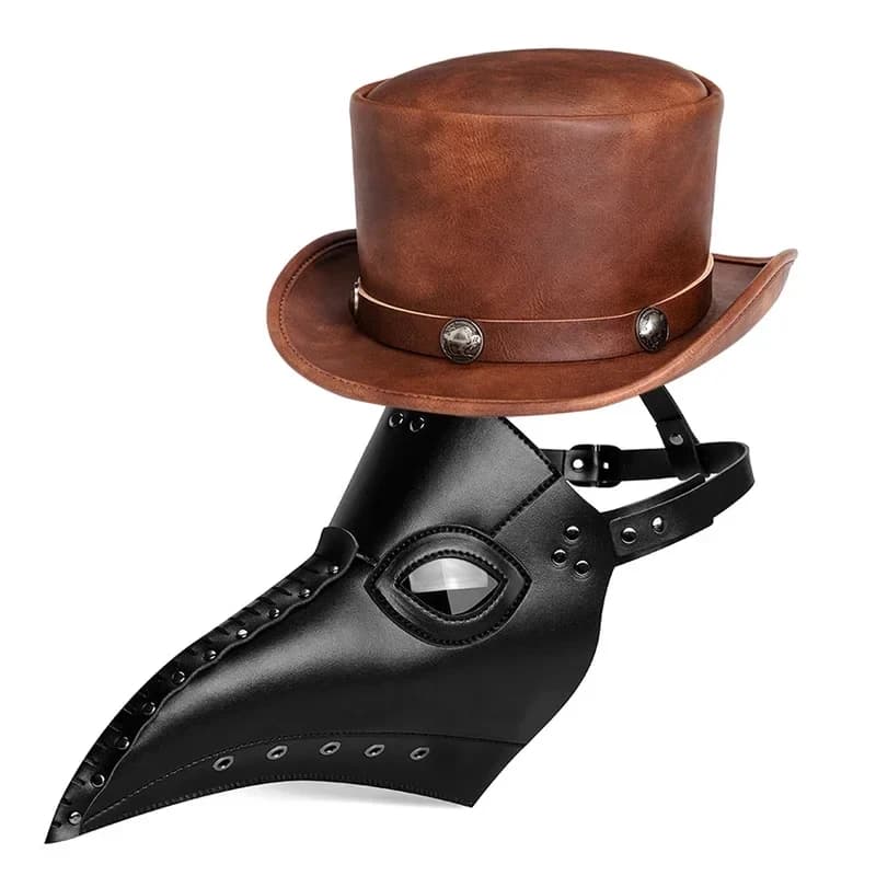 2026 Plague Doctor Raptor Mask Face Halloween Prop Leather Masquerade Steampunks Funny Carnival Female Disguise Fantasy Ma VQF03