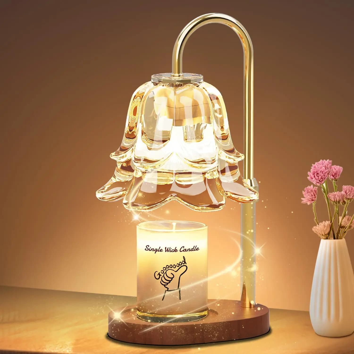 Dimmable Candle Warmer Lamp with Timer, Height Adjustable, Flameless Wax Melter for Home Decor, Gift for Women