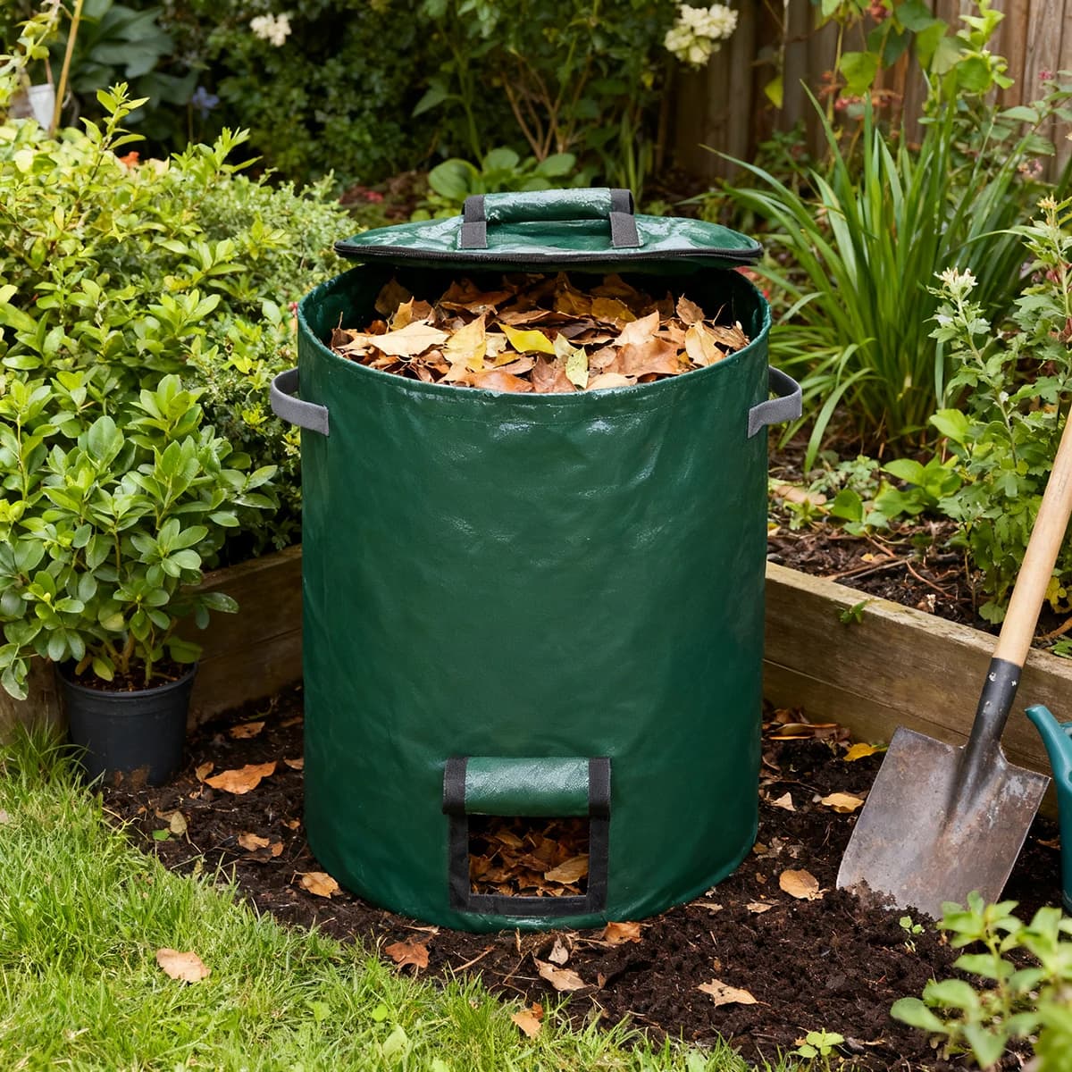 Cestino per compost Spazzatura esterna Forniture da giardinaggio Giardino esterno Maniglia domestica Cestino per rifiuti Lattine per la casa Contenitore per compostaggio