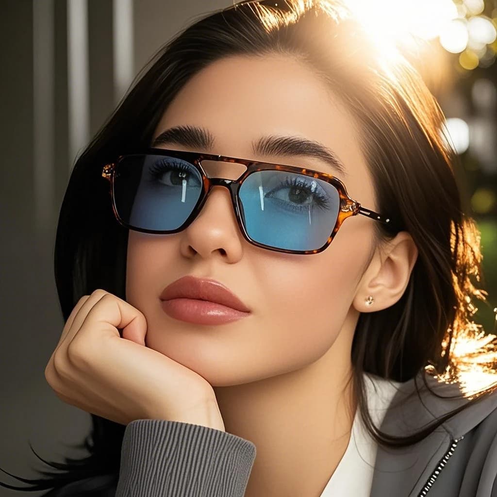 Occhiali da sole quadrati alla moda Donna 2025 Nuovi occhiali da sole UV per protezione solare personalizzati a doppio raggio per uomo e donna Occhiali estivi