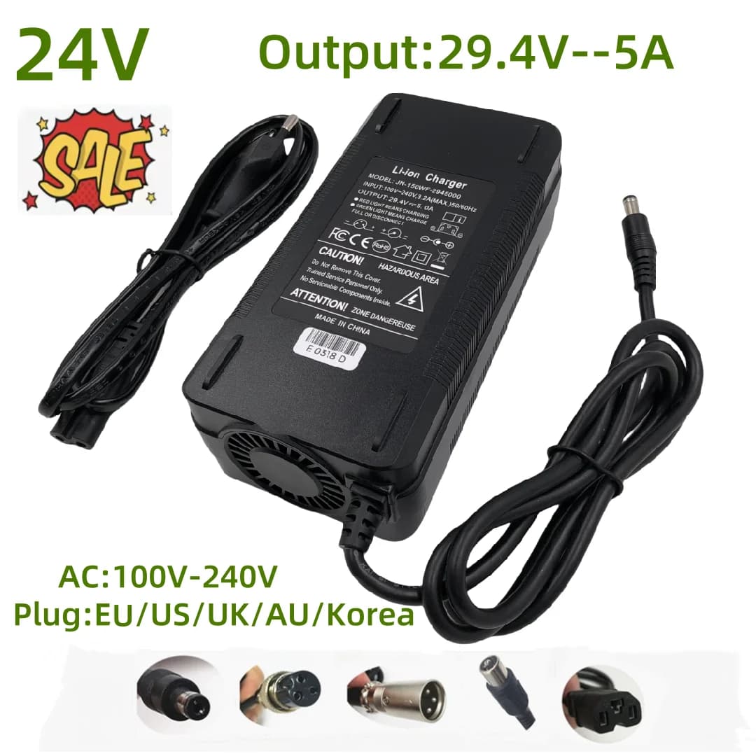 29.4V 5A Lithium Battery Wheelchair Fast Charger For 24V 7Series Li-ion battery pack Lithium Battery Charger