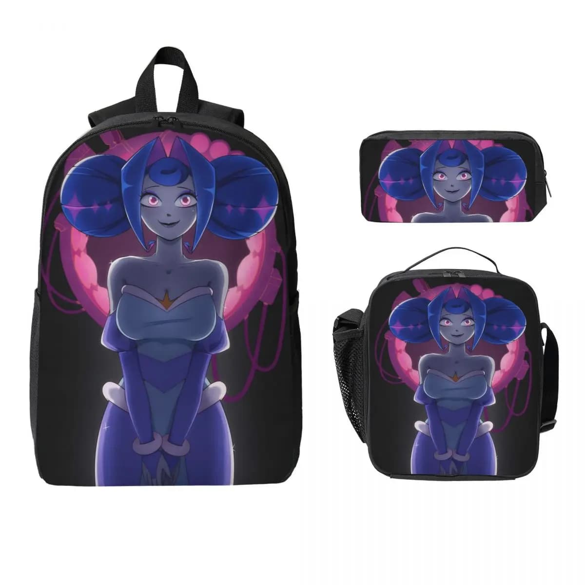 3Pcs K-Knights Of Guinevere Backpack Set for Boy Girl Pencil Boxes Bookbag Sets with Lunch Box For School Students Knapsack