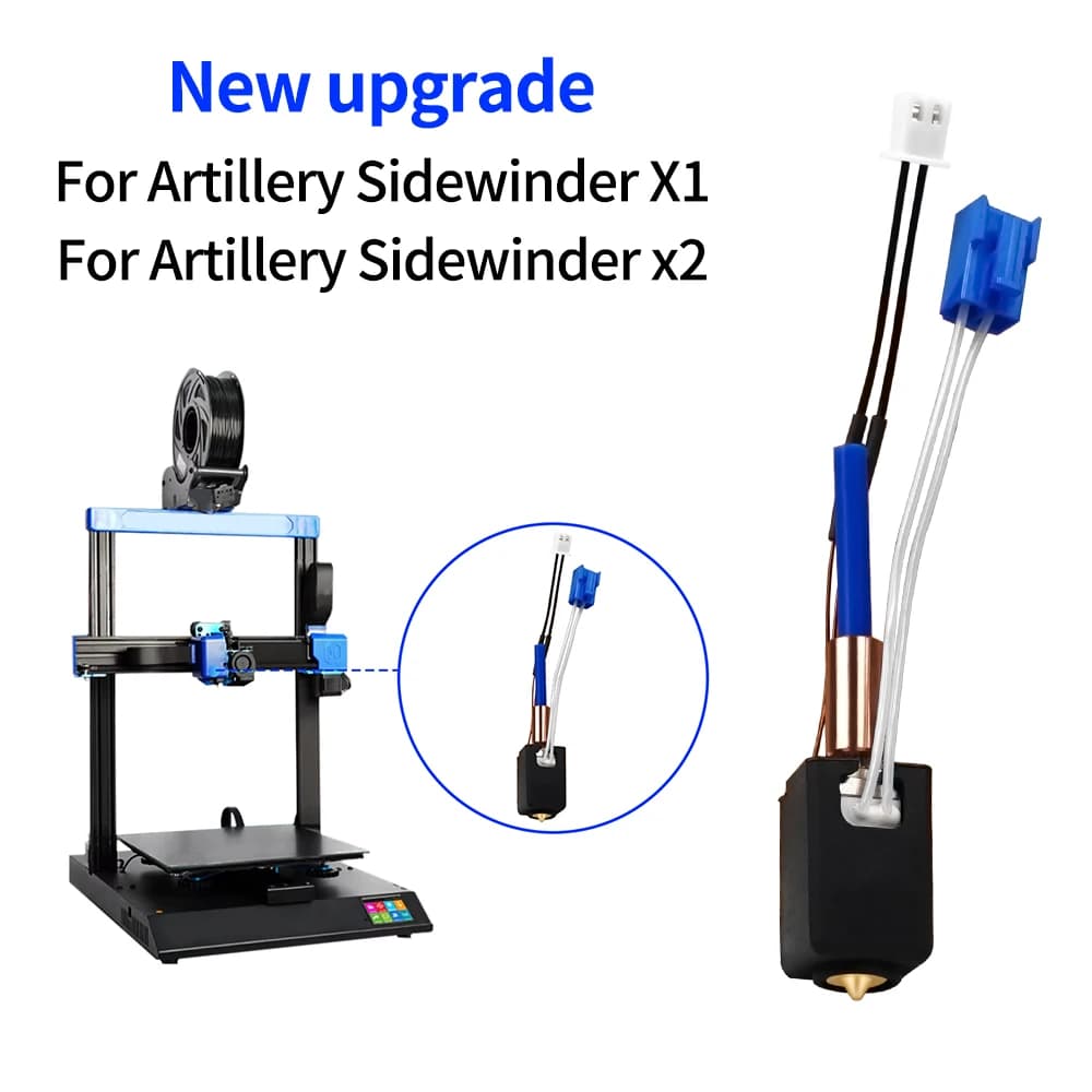 Aggiornamento Hotend Kit Per Artiglieria Sidewinder X1/X2 Genius 3D Parti Della Stampante Termistore Tubo di Calore Blocco di Calore Gola Vulcano Ugello