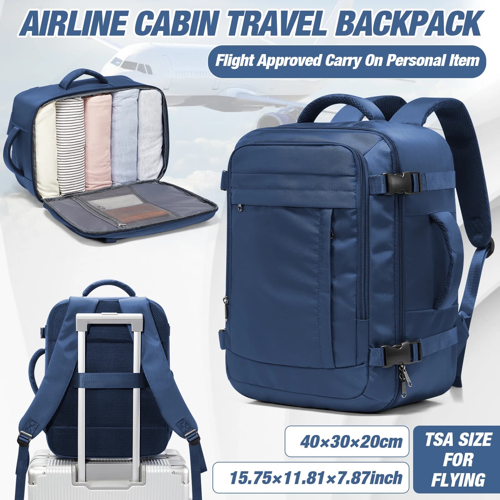 Ryanair Cabin Bags 40x30x20 Substella Travel Backpack, Comfortable Outdoor Backpack for Men Work Backpack Laptop Bag