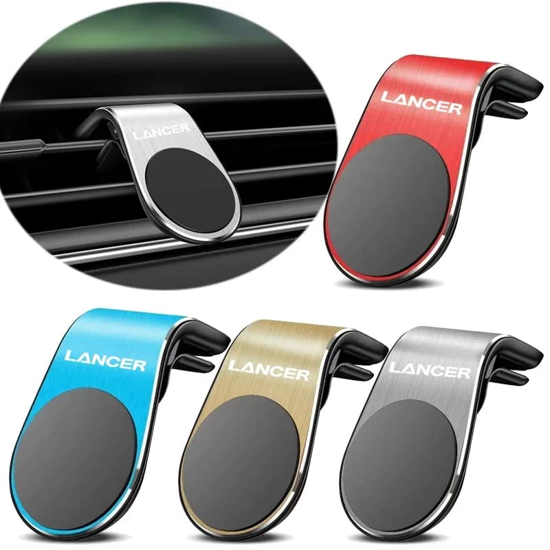 Car Phone GPS Navigation Holder Magnetic Cell Phone 360° Rotatable Stand for Mitsubishi Lancer Badge Air Vent Smartphone Support