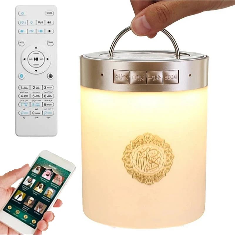 Quran Muslim Islamic Koran Arabic Azan Portable Bluetooth Speaker Wireless Night Light Bright Lamp Holy Ramadan Sound Box Music