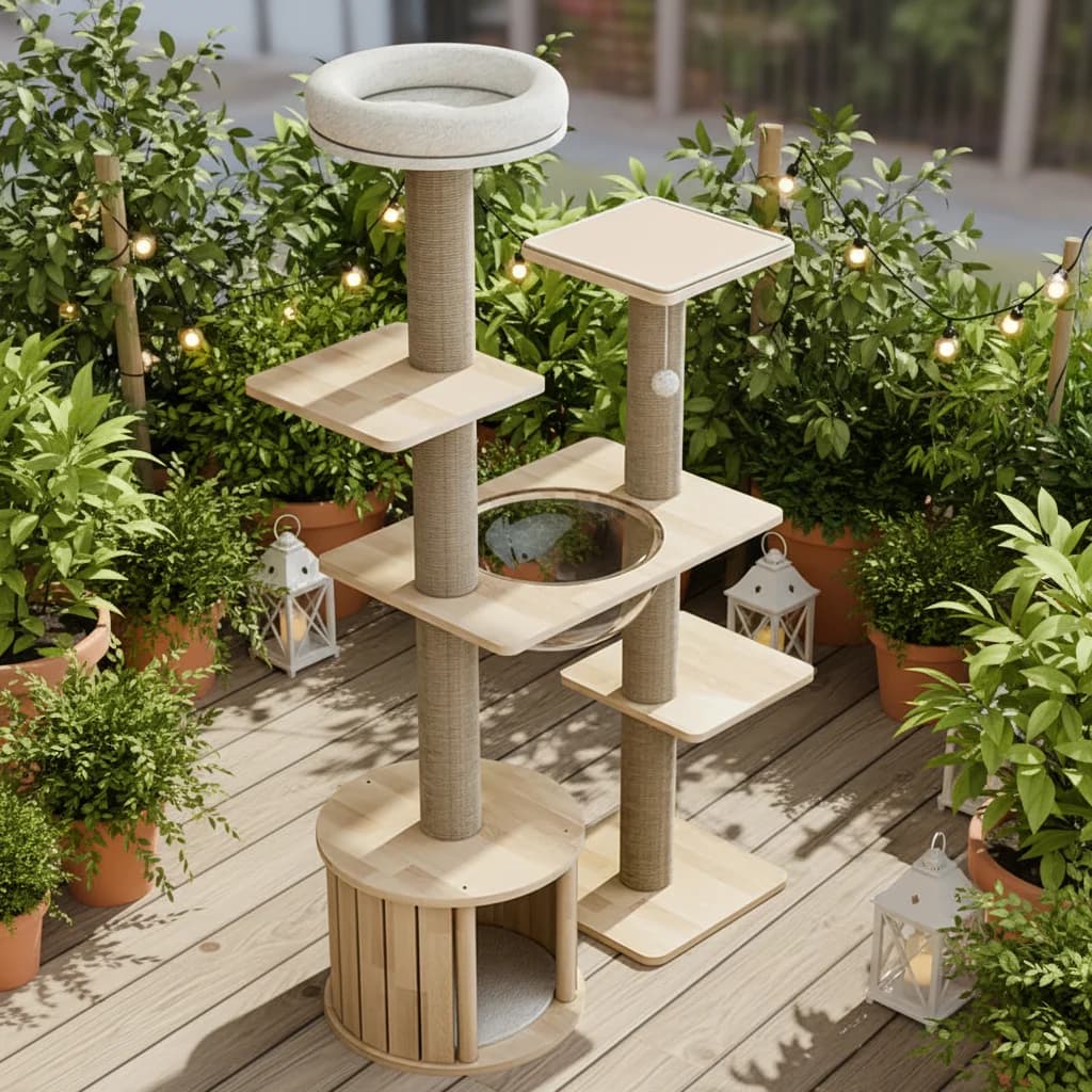 Large Multi Layer Modern Cat Climbing Frame Ceiling Cat Tree Tower Condo Play Scratcher Furniture for Large Indoor Cats