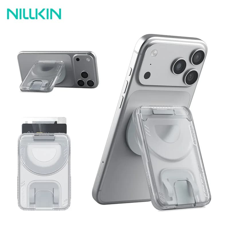 Magnetic Card Holder Wallet Case With 360 Rotating Ring for iPhone MagSafe Back Cover Stand 3 Cards Slot Magnetism High Capacity