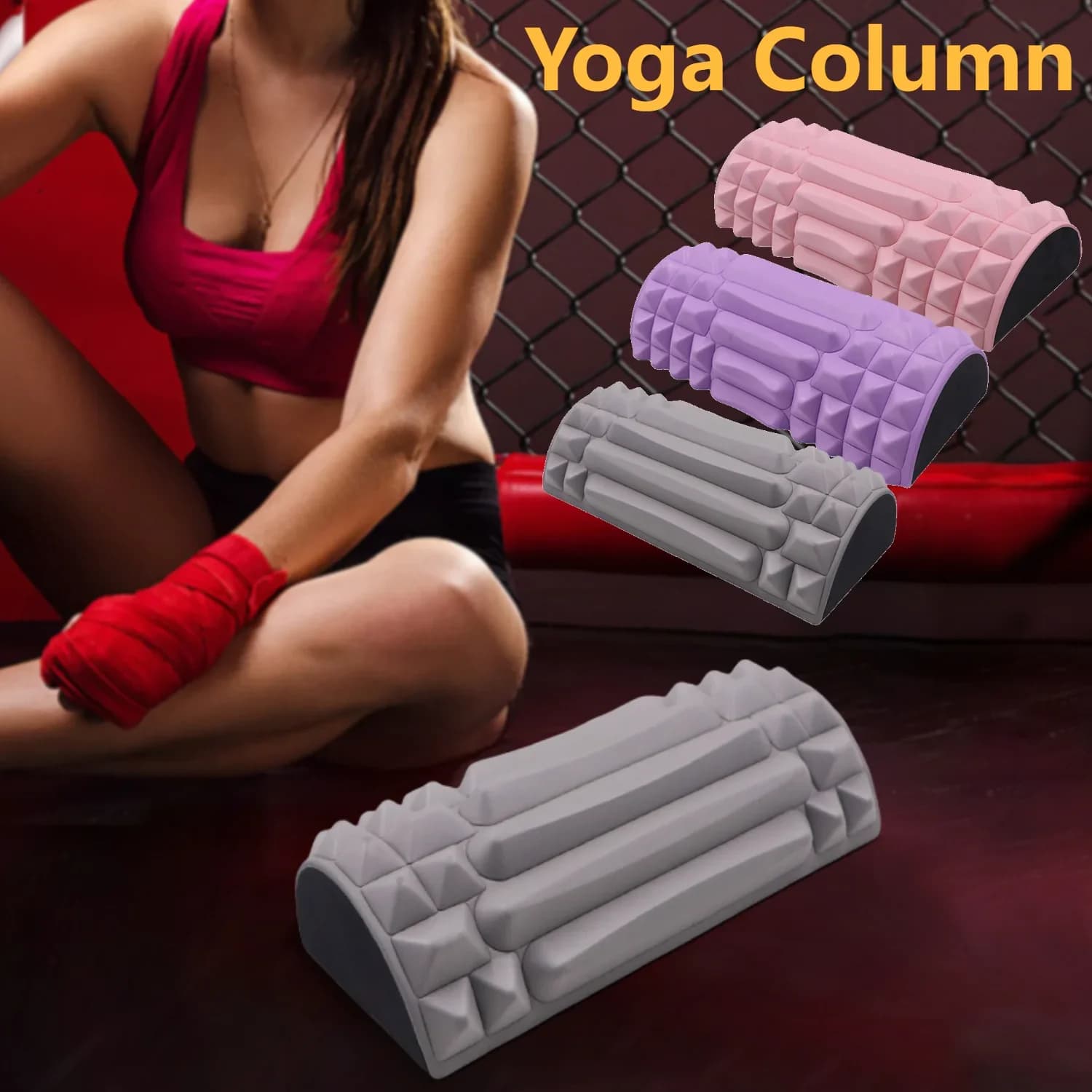 Massage roller with semicircular EVA foam cylinder for yoga, for pilates exercises, improved home workouts, diameter 5.5 cm, length 24 cm