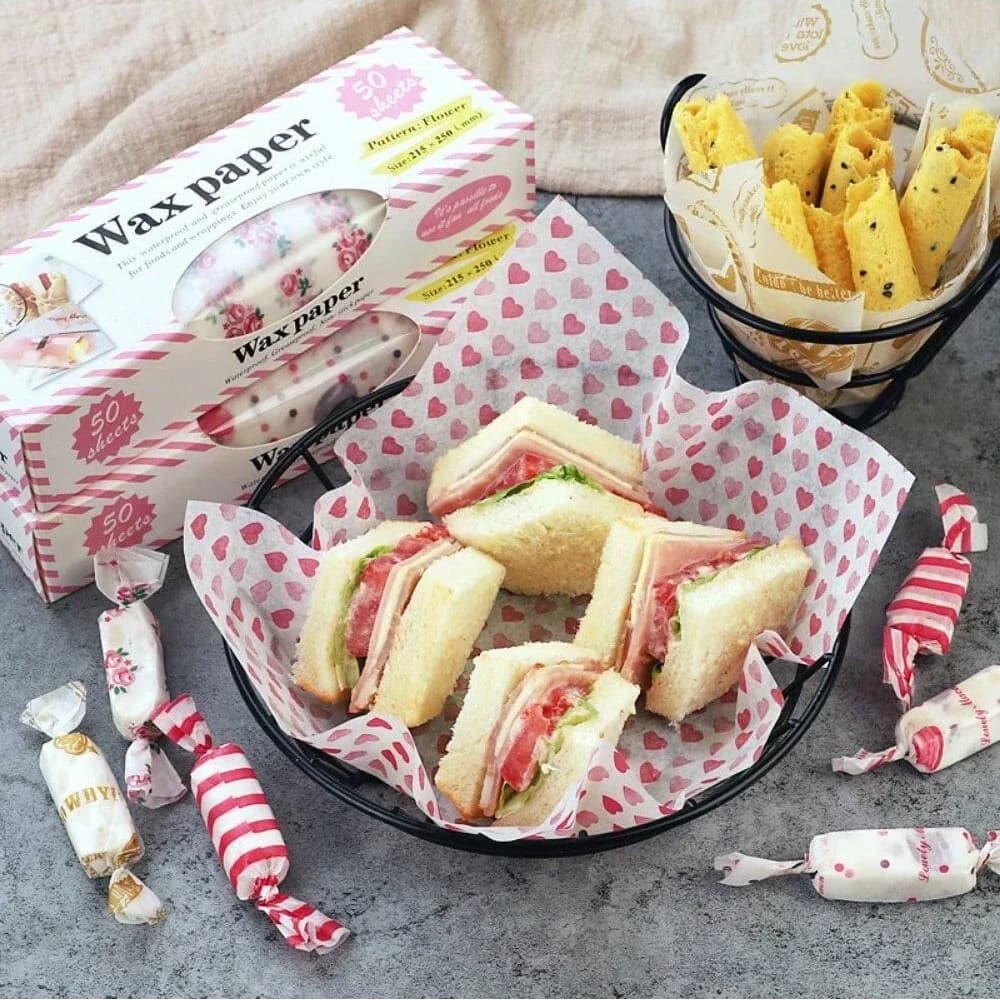 Fogli di carta cerata oleata Carta da regalo alimentare per cuocere al forno, confezioni di sapone e panini Hamburger/Caramelle Wra