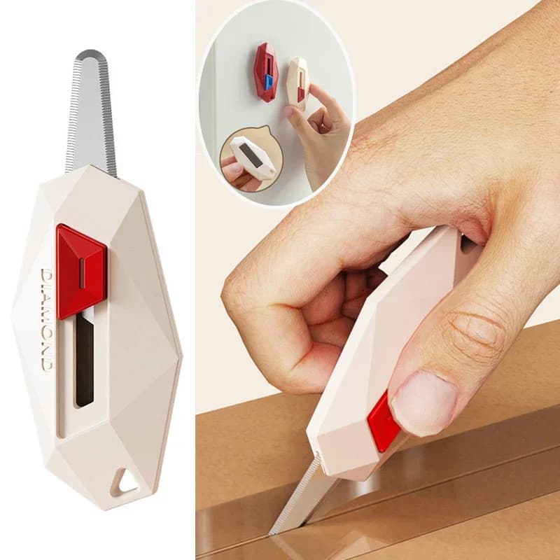 Mini magnetic non-stick opener - Multi-purpose knife with secure round tip, diamond design, ideal for opening packages and packages