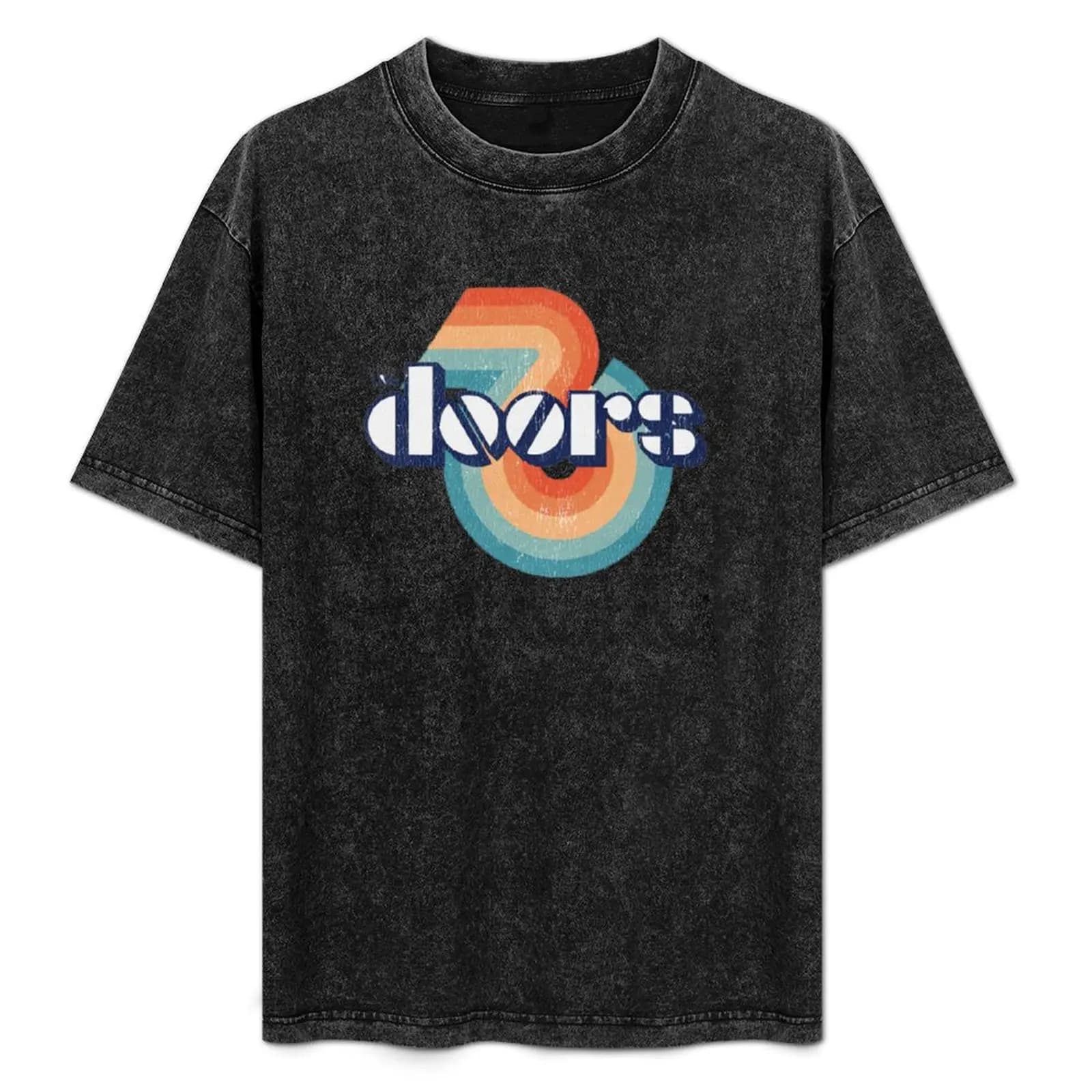 T-shirt con logo thedoorss, maglietta casual resistente alle macchie