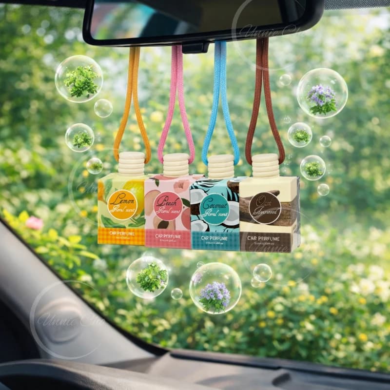 Profumo in Bottiglia di Vetro da 8ML a Lunga Durata, Deodorante per Auto con Fragranza Incantevole, Decorazione per Specchietto Retrovisore