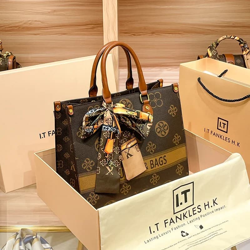 Premium single shoulder women's bag fashion handbag tote leather big bag