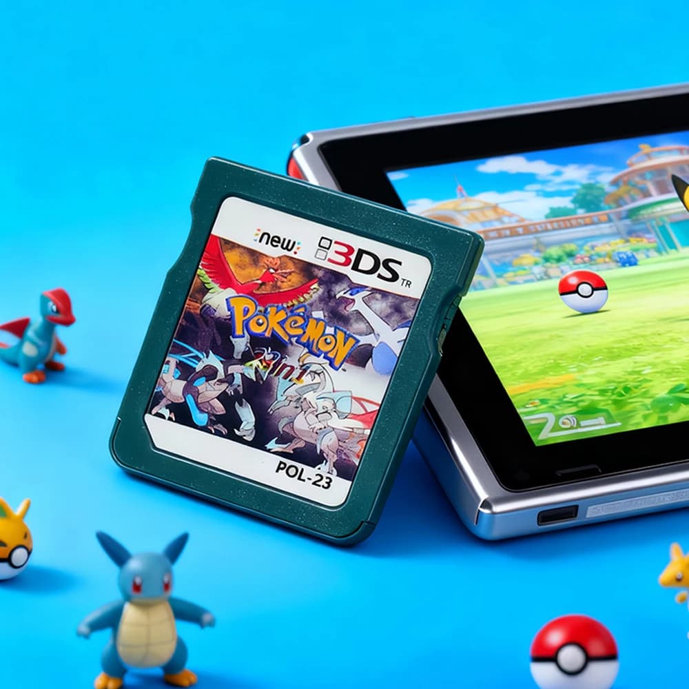 DS Video Game Cartridge (R4 Memory Card Version) Pokemon HeartGold SoulSilver Black White for NDS/2DS/3DS/NDSL