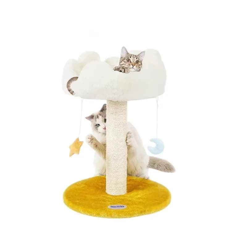 Luxury Modern Floral Design Multi-Level Wood Cat Tree Space-Saving Sisal Scratching Posts All Cats Large Carton