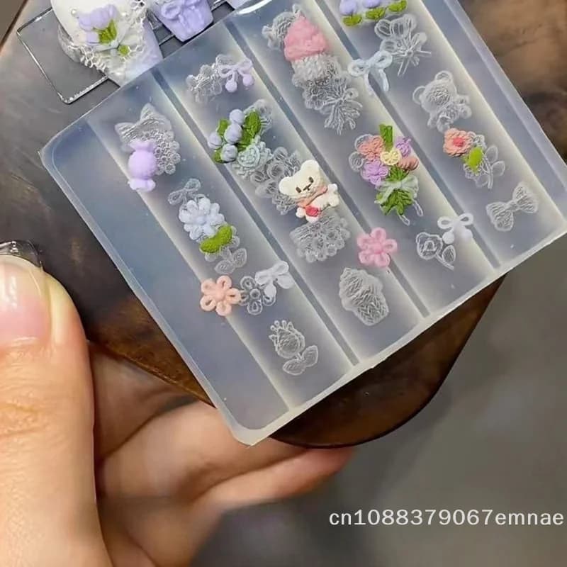 [ZYAS] Silicone Stamp for Nail Decorations Flame Shape, Manicure Tools with Stereoscopic Design Fai-da- ♪