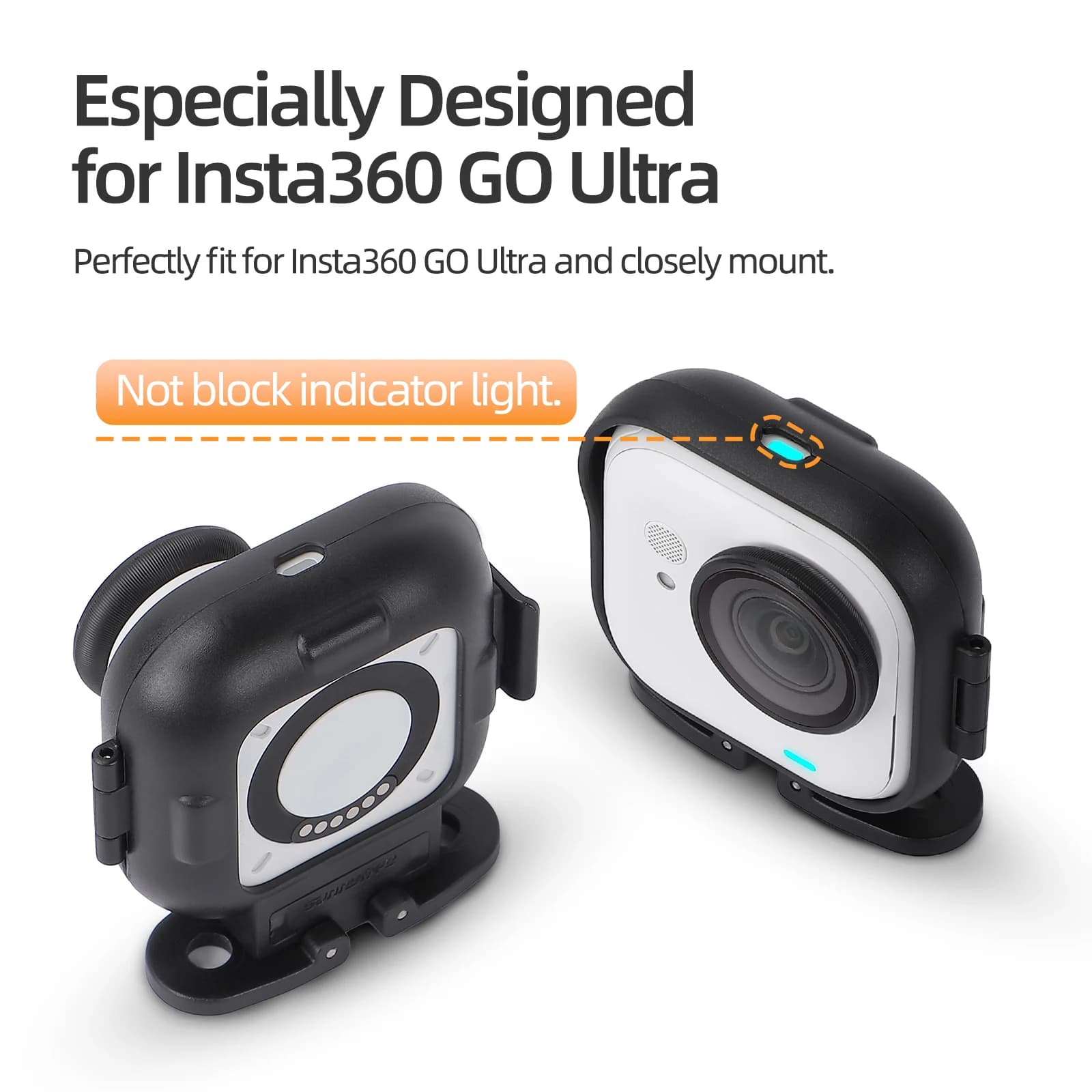 Support for vertical-horizontal folding camera, protective frame, brackets with universal screw adapter, case for Insta360 GO Ultra