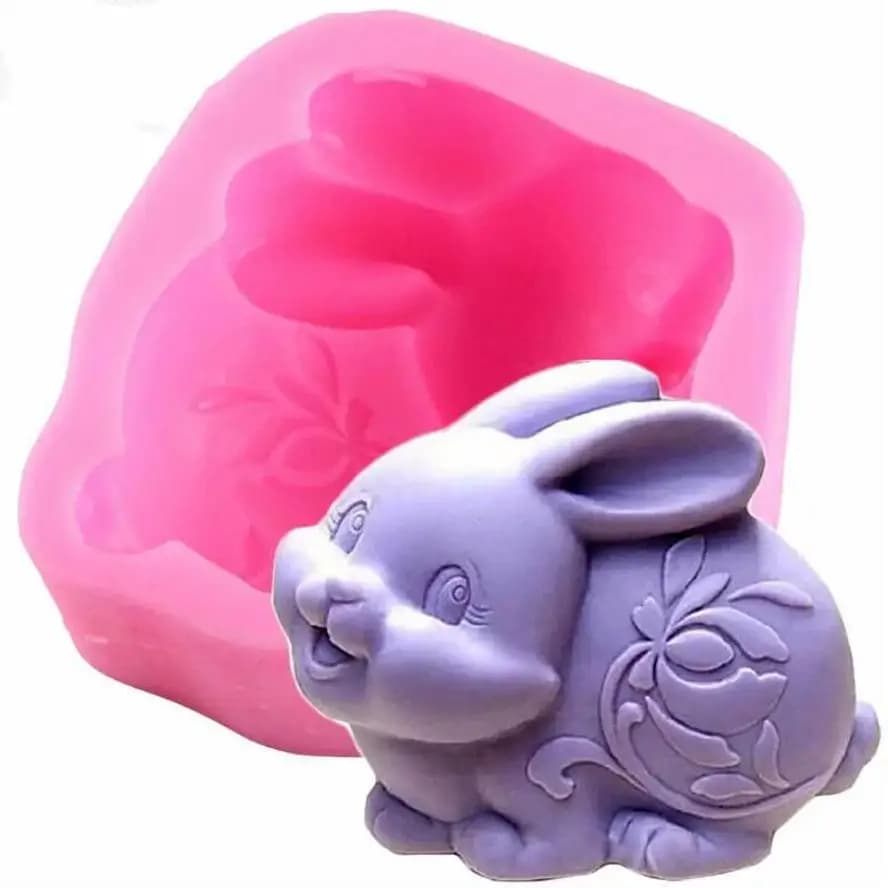 Coniglio pasquale stampo in Silicone resina argilla sapone stampo candela coniglietto stampo torta fondente Decor