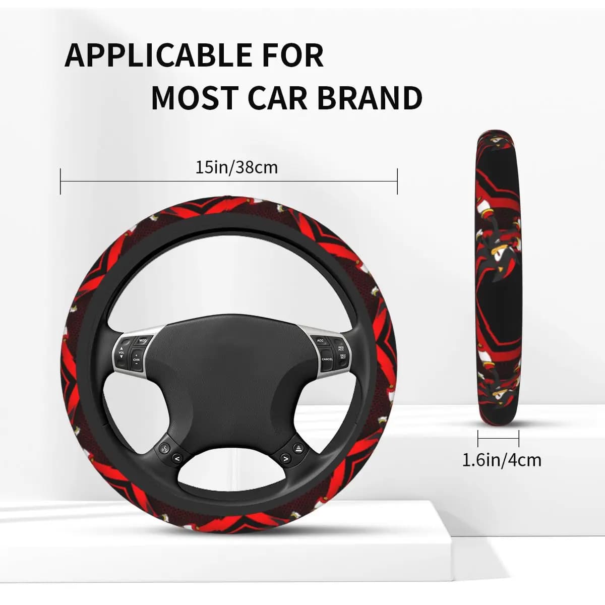 Comic S-Soniced Steering Wheel Covers Universal 37-38cm Women Men Breathable Steering Wheel Protector for Sedan Car Accessories