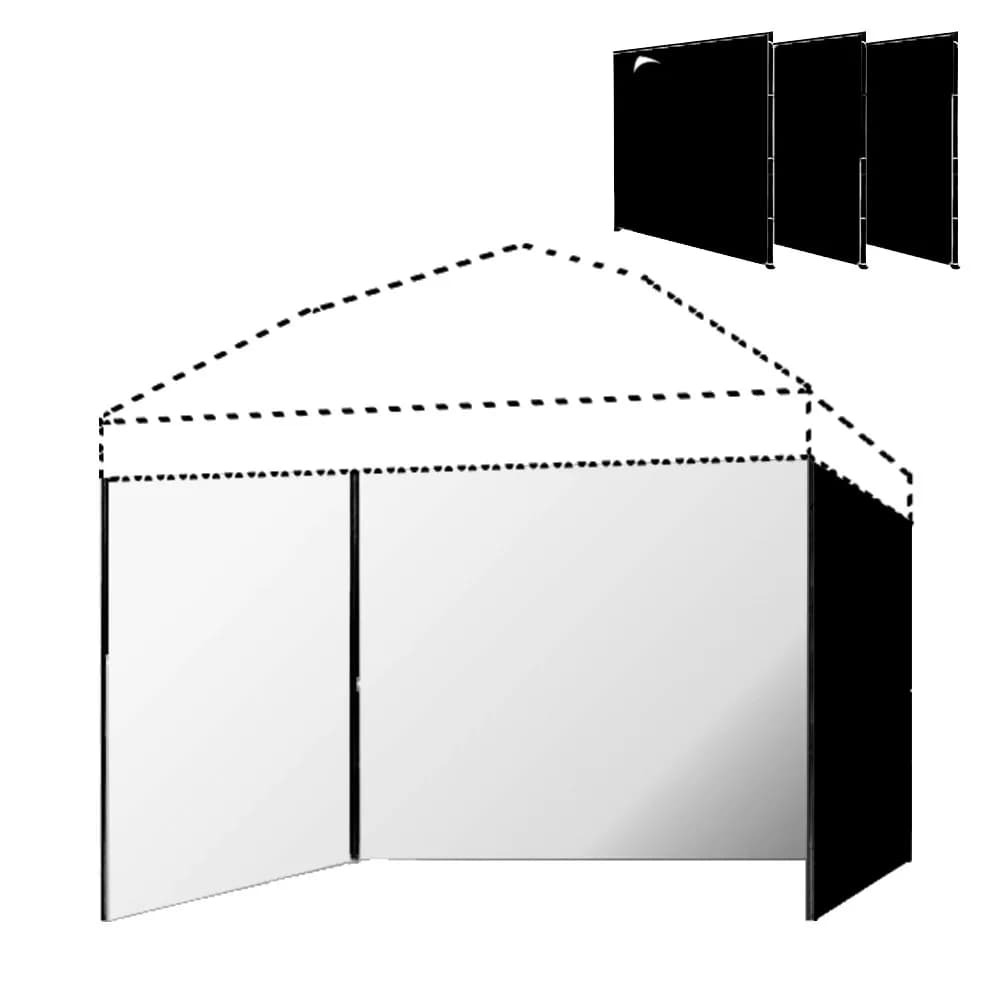 Canopy Sunwall Sidewall Gazebos Tent Waterproof for 10x10ft Pop up Straight Leg Gazebos Outdoor 3 Pcs Sidewall Only Black