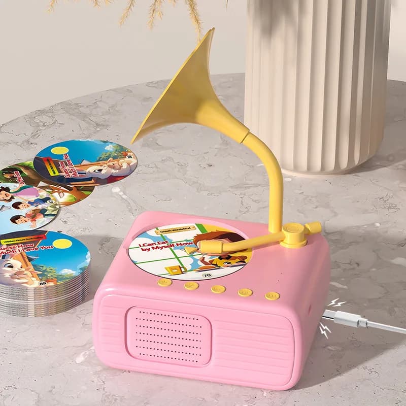 Giocattolo educativo per l'apprendimento dell'illuminazione della storia del grammofono educativo della lingua precoce dei bambini dell'inglese