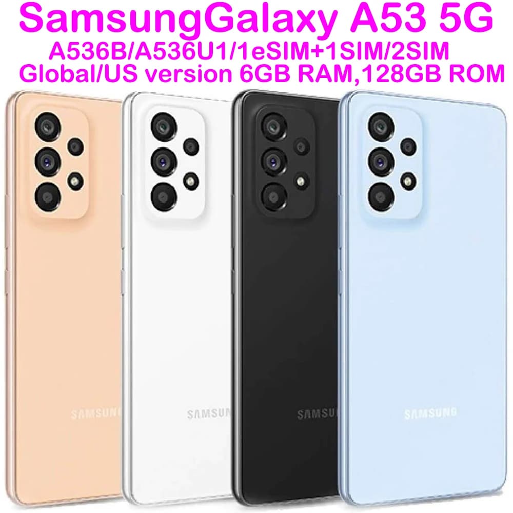 Samsung Galaxy A53 5G Ricondizionato, Smartphone Android con Schermo da 6,5 Pollici, Octa-Core, Quattro Fotocamere 64MP, Batteria 5000mAh, NFC, Versione USA/Globale