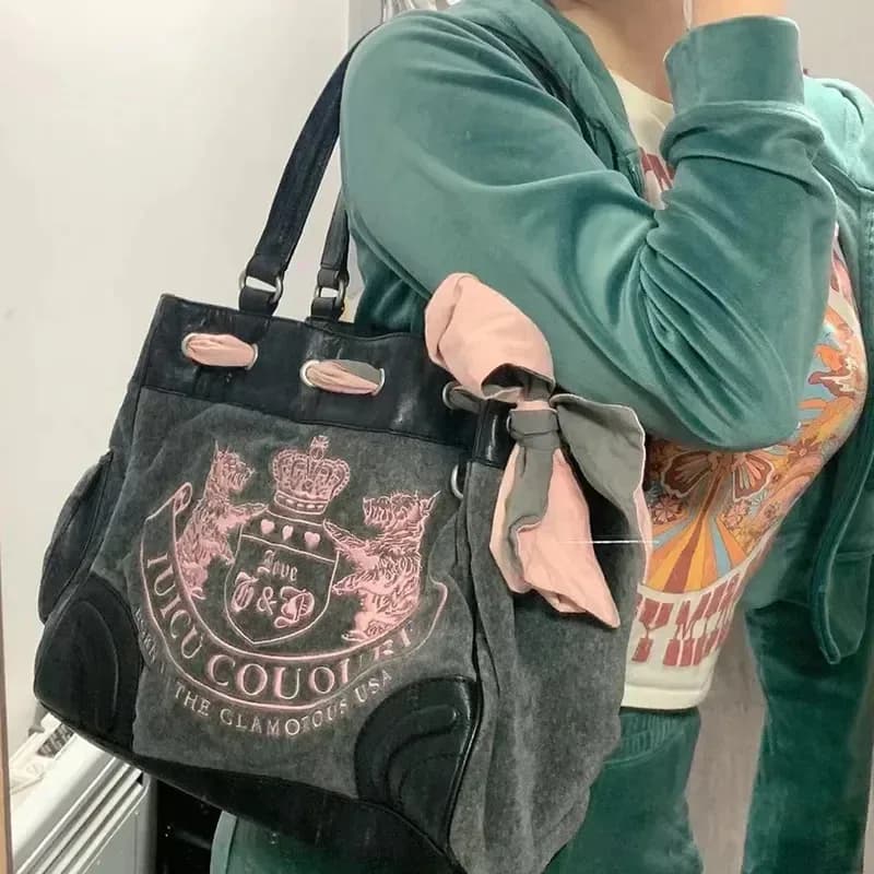 2026 Y2K Women Vintage Retro Chic Embroidery Handbags Ladies Large-Capacity Tote Bag Girl Shopping Shoulder Bag Women's Purses