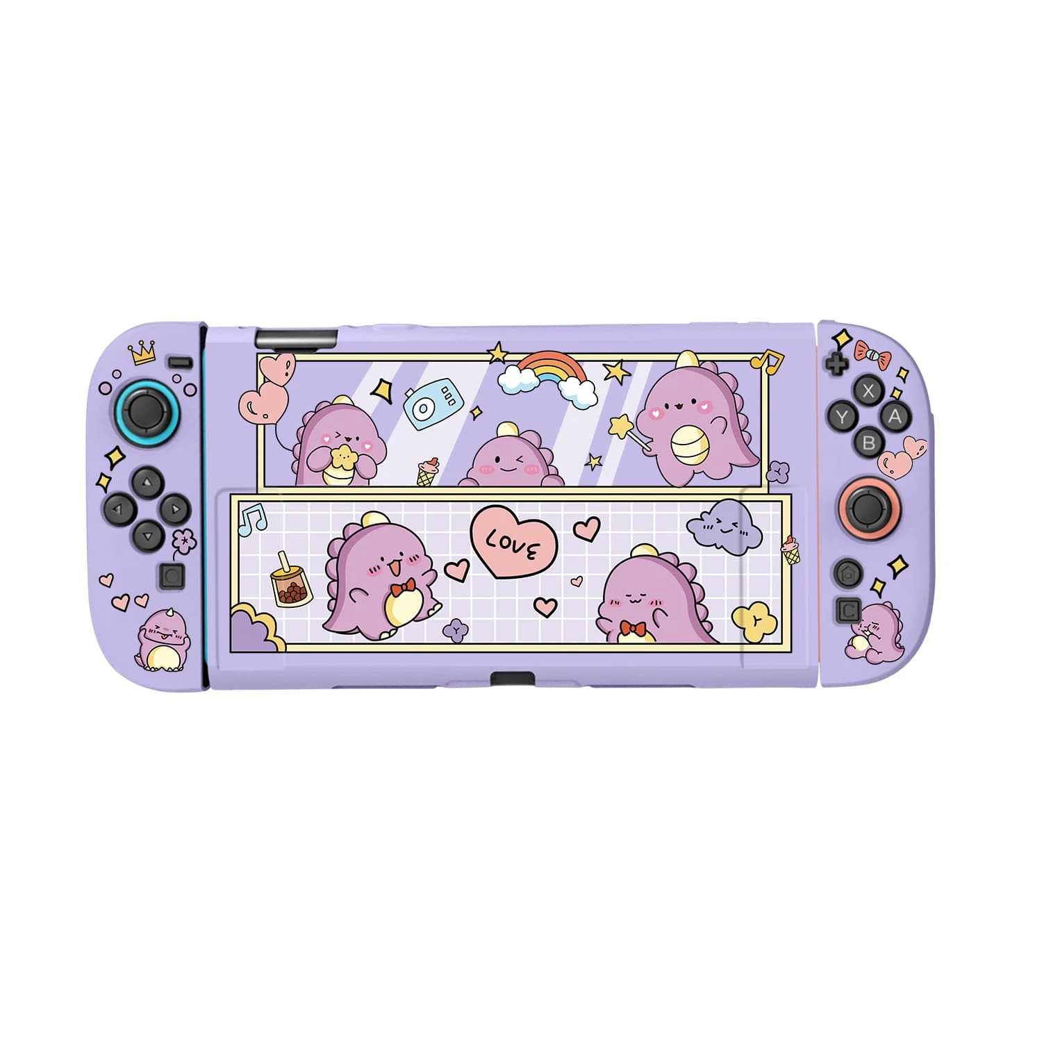 Custodia per Nintendo Switch 2 Funda Cover Shell Dockable Protettiva Kawaii Dinasaur TPU Switch 2 Accessori Controller JoyCon