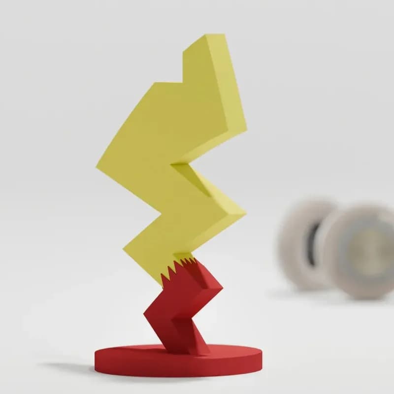 Supporto per cuffie da tavolo con coda di Pikachu a forma di fulmine creativo per ornamento decorativo per gancio per cuffie sopra l'orecchio