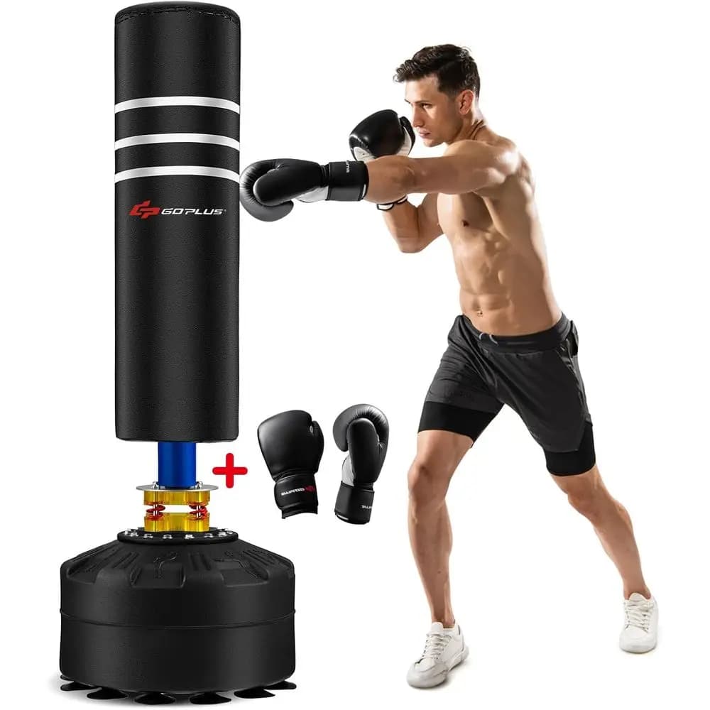 Sacco da Boxe Resistente da 100 kg con Guanti, Ammortizzatore, Base a Ventosa, Adatto per Adulti e Giovani, Palestra Domestica
