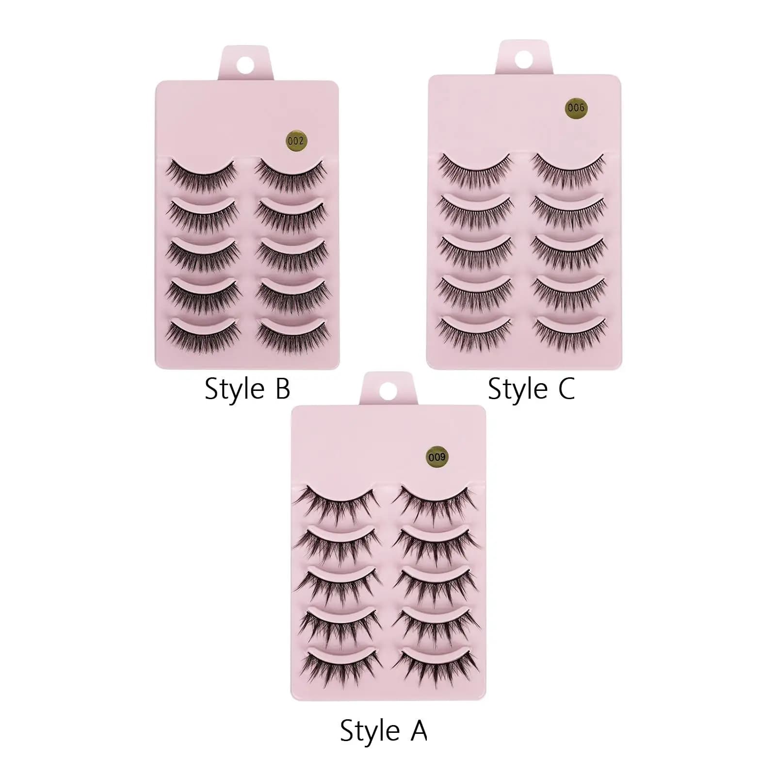 Fake Eyelash Spiky Effect, 5 Paia for Bachelor's Makeup