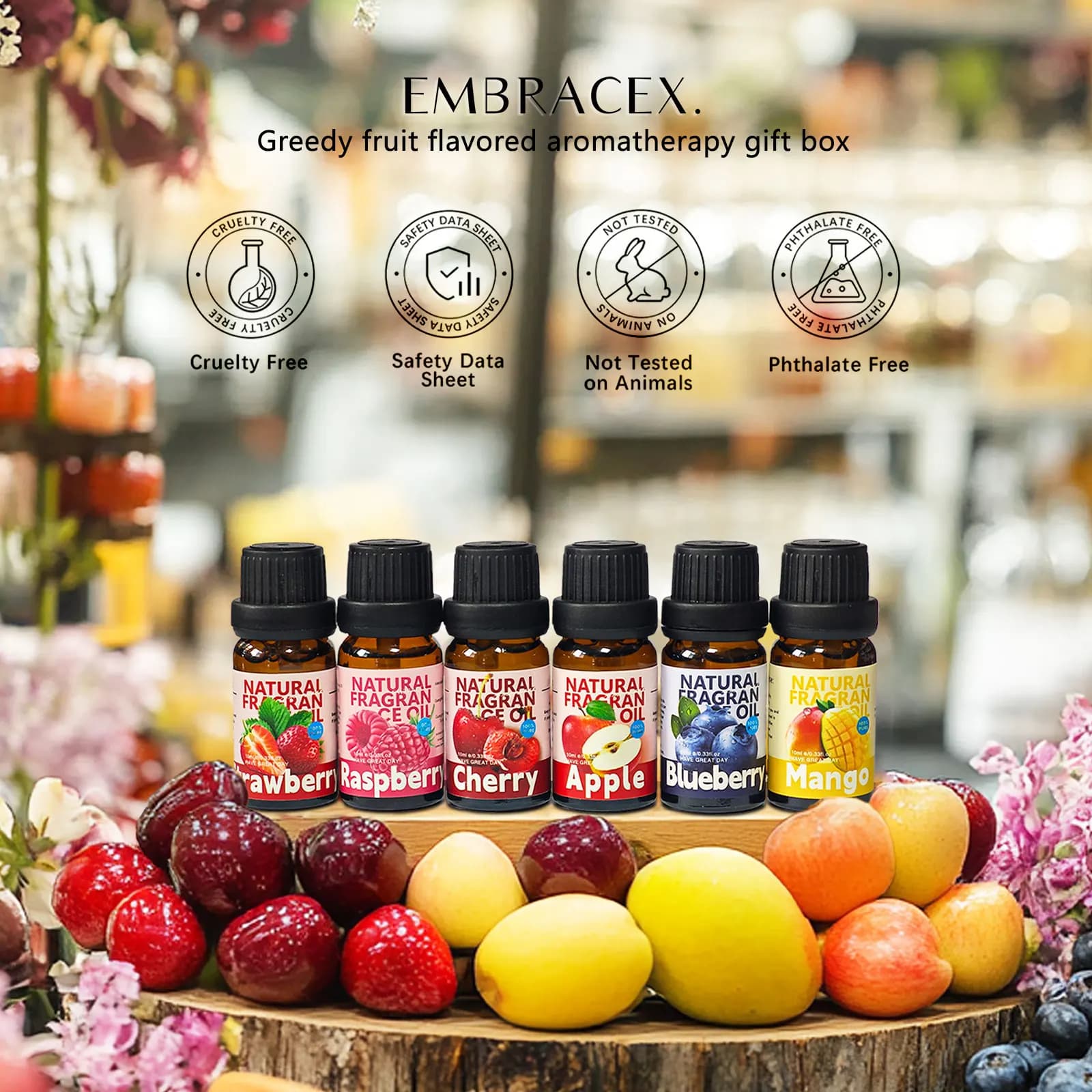 6PC/1PC 10ML Fruit Essential Oil Fruit Fruit Oil Fragrance For Diffuser Candles Do Home Care Essential Oils For Diffuser and Car