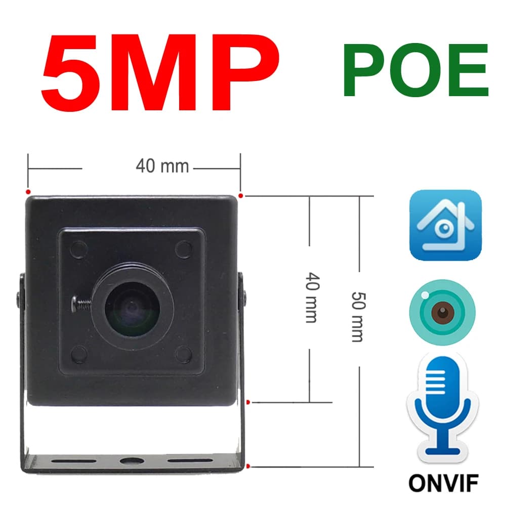 JIENUO 5MP POE Mini Telecamera Ip Audio H.265 Cctv Sicurezza Video Sorveglianza Piccolo P2P Onvif 4MP HD Rete Home Cam ICSee XMEye