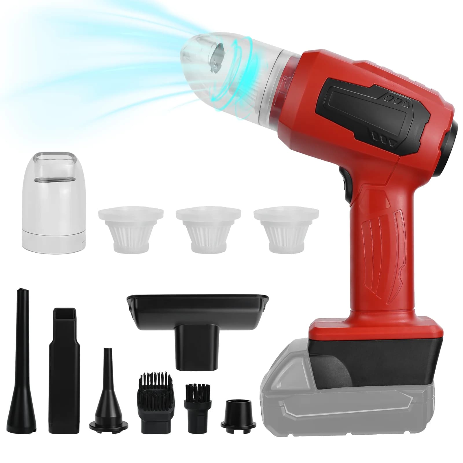 Aspirapolvere per auto portatile 2 in 1 Macchina per la raccolta della polvere senza fili da 10 kPa e soffiatore d'aria per batteria Milwaukee 18 V (senza batteria)