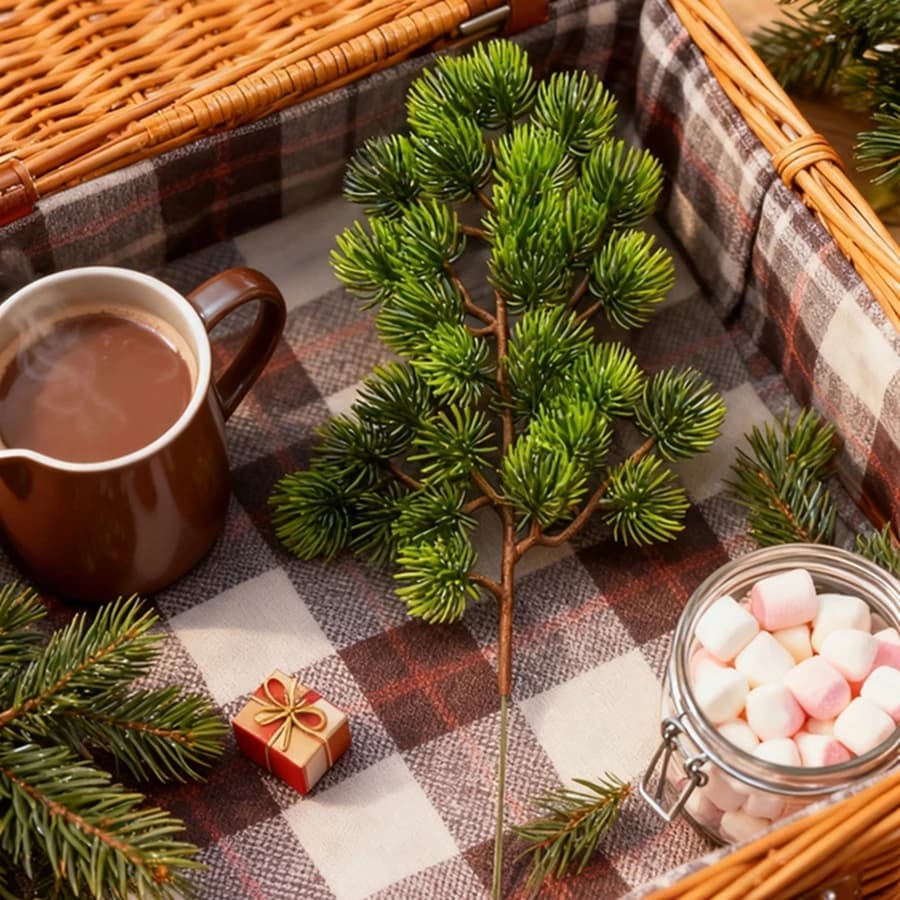 2/4 Pcs Artificial Pine Plants Home Room Decor Exquistic Christmas Tree Garden DIY Gifts Scrapbook Wedding Bridal Bouquets Decor