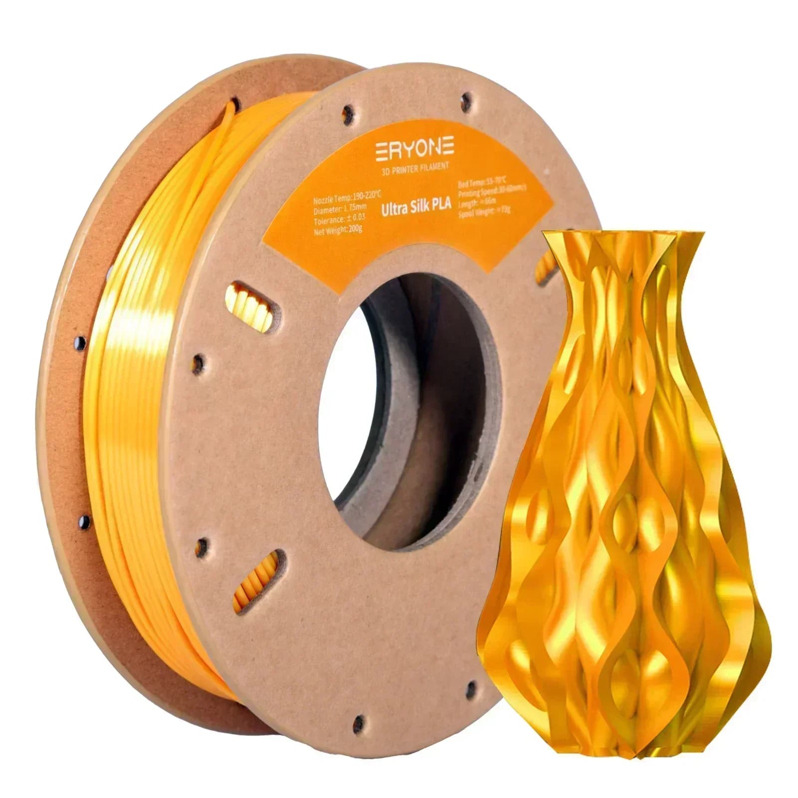 Eryone 200G Ultra SILK PLA 3D Printing Filament 3D Wide compatibility 1,75 mm, 1 roll Fast shipping wholesale
