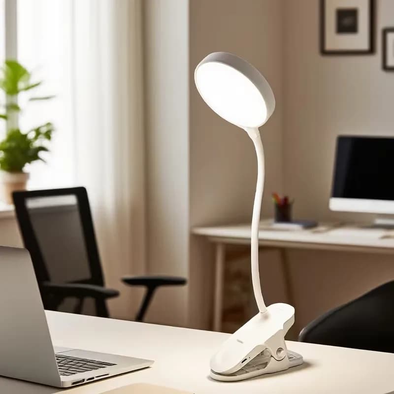 Lampada da Scrivania a Clip LED Ricaricabile, Protezione per gli Occhi, per Studenti, Dormitorio, Camera da Letto, Comodino, Studio, Lettura, Illuminazione, Lampade da Tavolo