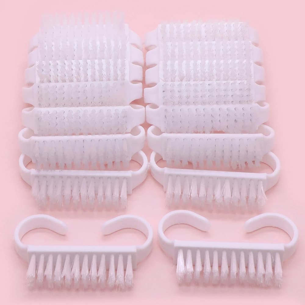 2/5/10pcs Bianco Spazzola per smalto Punta di precisione Nail Art Gel fai da te Unghie acriliche Pulizia unghie Cuticole Scanalature per unghie Set manicure