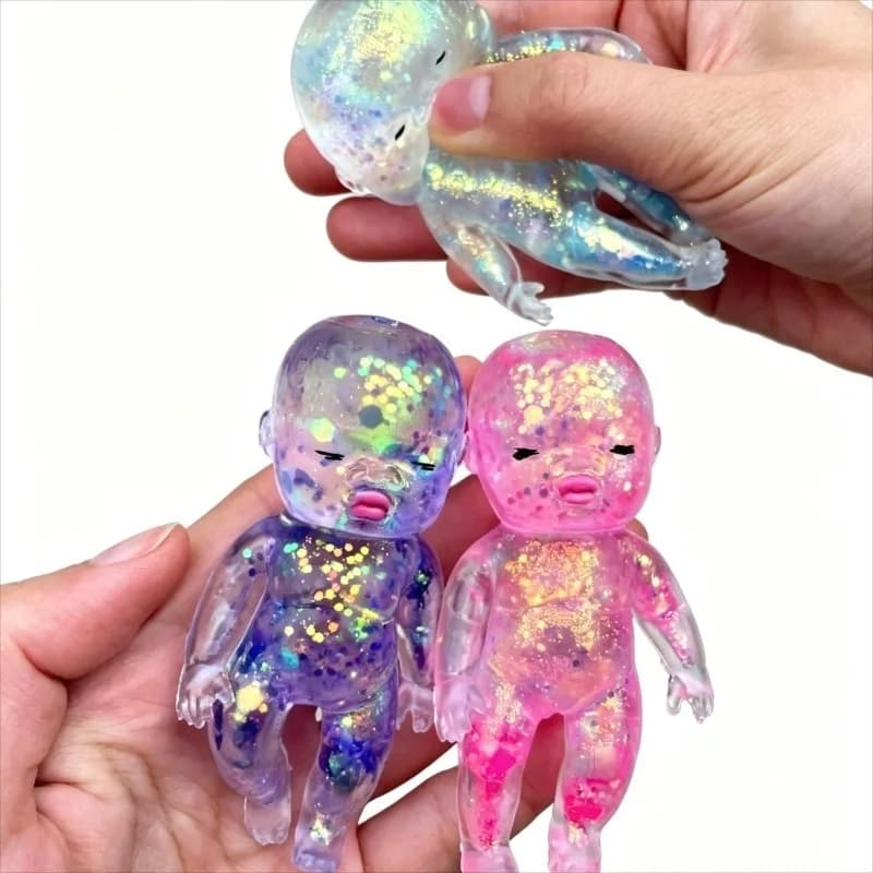 Giocattolo Antistress Morbido a Forma di Bambino in Maltosio, Giocattolo Kawaii Estensibile a Lenta Risalita per Adulti, Regalo per Alleviare Stress e Ansia
