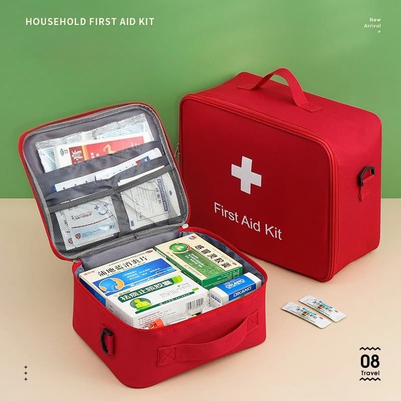 Kit di Pronto Soccorso con Fibbie a Doppio Lato, Tracolla Regolabile e Staccabile, Borsa Medica d'Emergenza Portatile per Casa, Esterni e Viaggi