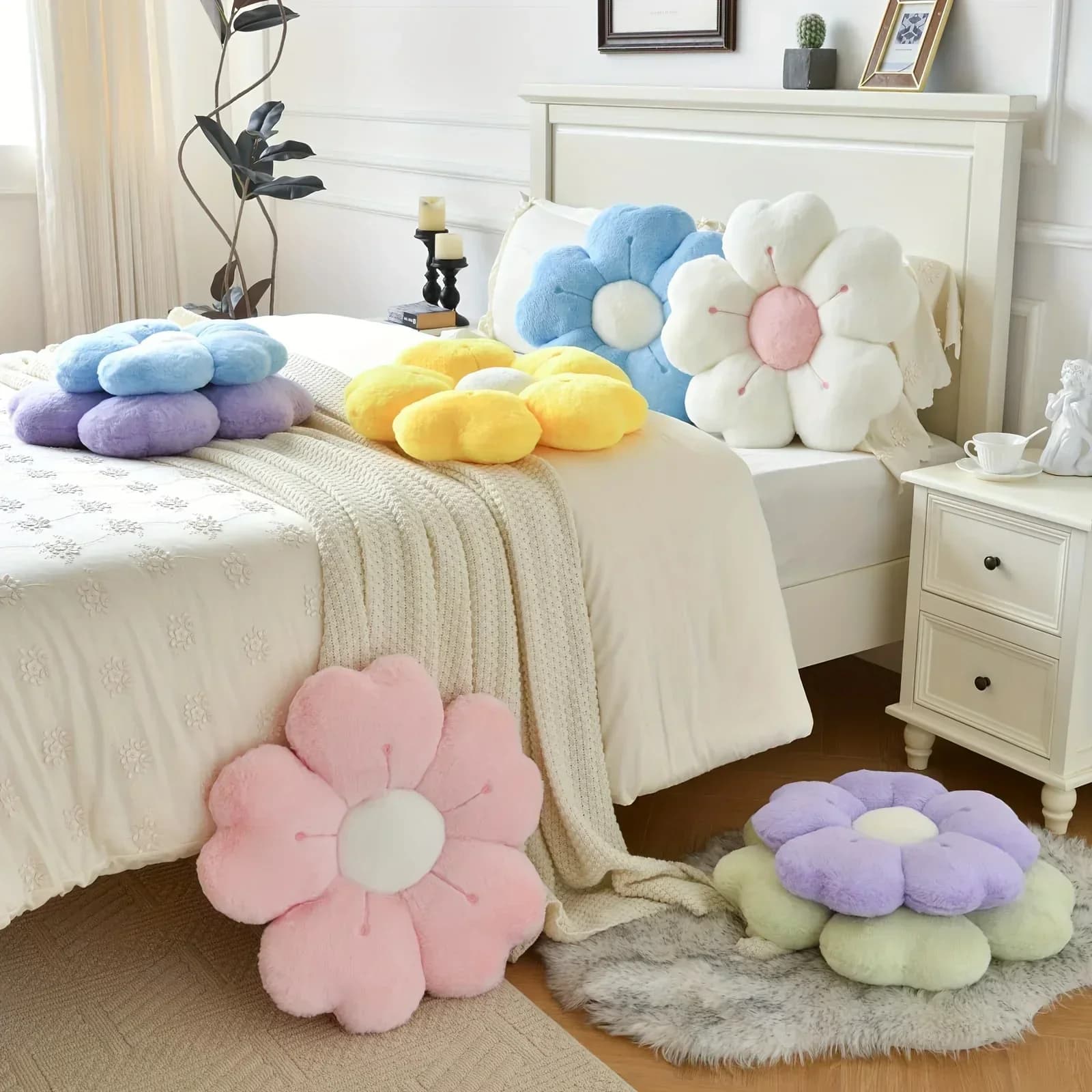 Cuscino a forma di girasole, cuscino per seduta a forma di margherita, tappetino floreale, tappetino da ufficio, tappetino in peluche, regalo di Natale, Halloween, regalo di Ringraziamento