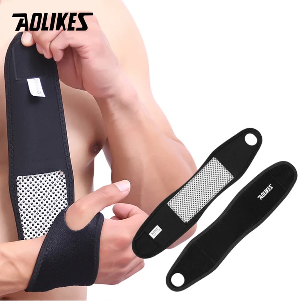 AOLIKES 1 paio di supporti per il polso con magnete autoriscaldante, protezione per il polso, protezione invernale, per tenere al caldo, cinturino in tormalina per vendite sportive