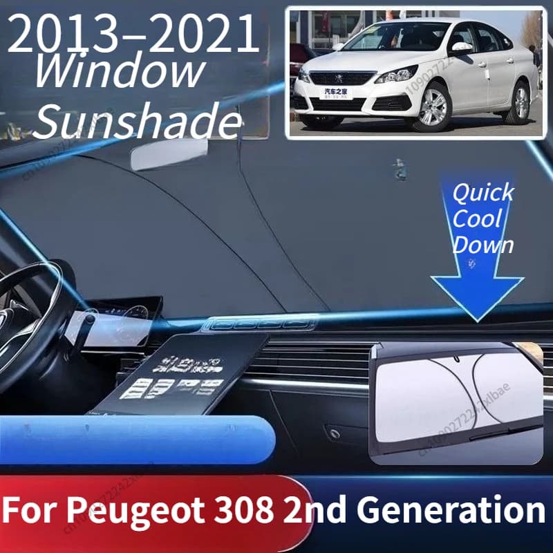 Per Peugeot 308 2a Generazione 2013–2021 Tendina Parasole Magnetica Personalizzata per Finestrini, Tenda a Rete per Parabrezza, Accessori Esterni