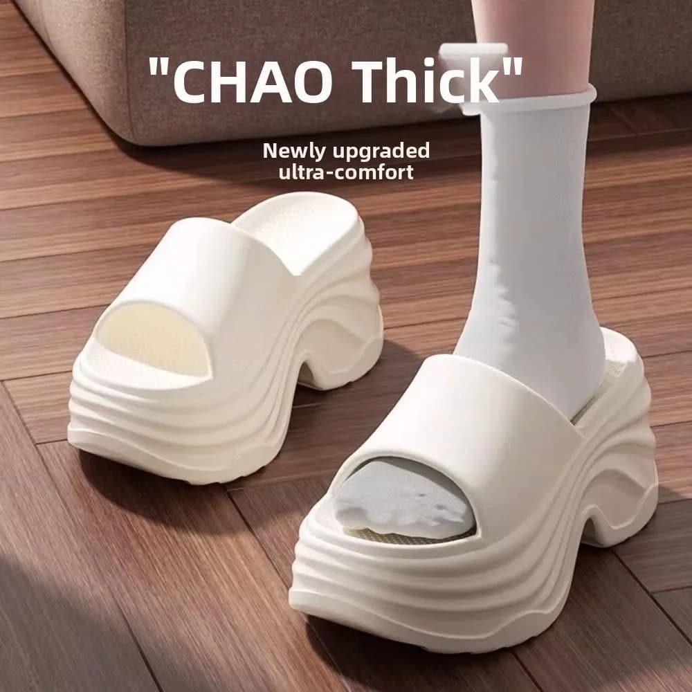 Increased Height Thick Heel Slippers Anti-Slip Step Sensation Women's Slippers 10CM Sole Anti-odor EVA Cool Slippers