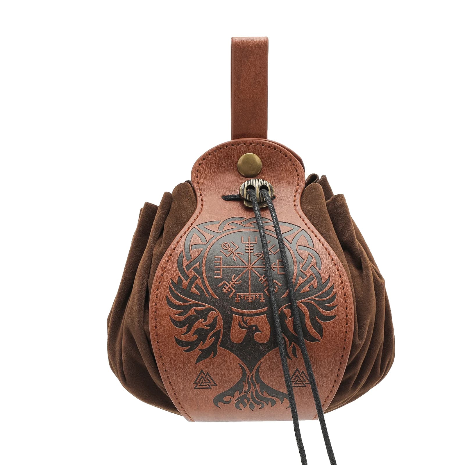Borsa per soldi vichinga medievale Accessori cosplay medievali Borsa per dadi con cintura appesa Borsa per monete con coulisse in pelle da donna per uomo