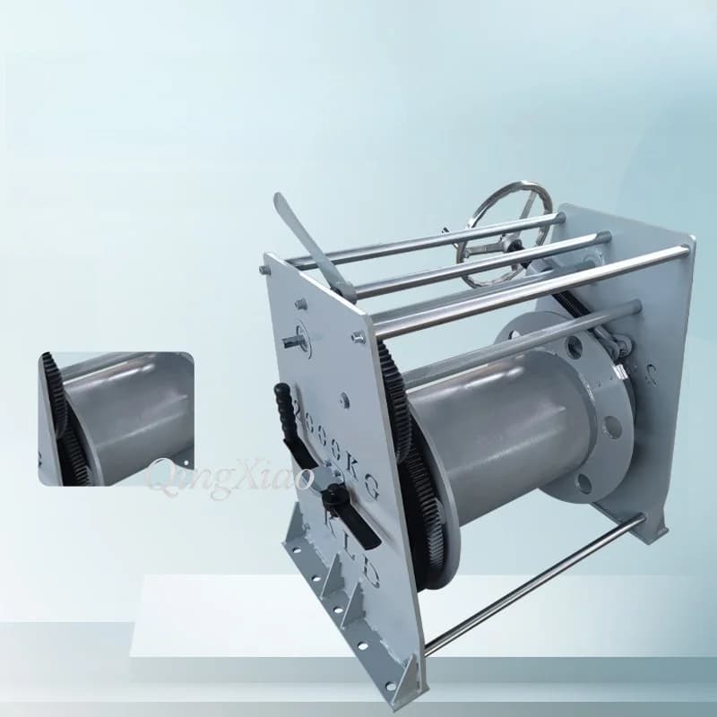 2T Marine Mooring Winch Mechanical Hoist Large Drum Steel Wire Rope Anti Corrosion Paint Available With Customized Parameters